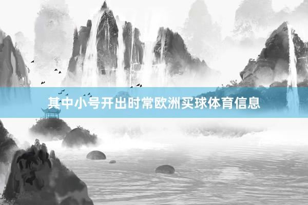 其中小号开出时常欧洲买球体育信息
