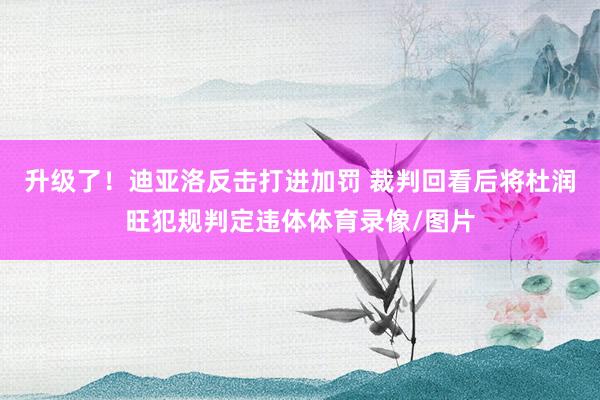 升级了！迪亚洛反击打进加罚 裁判回看后将杜润旺犯规判定违体体育录像/图片